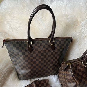 Extra Saleya tote damier ebene leather Louis Vuitton bag photos